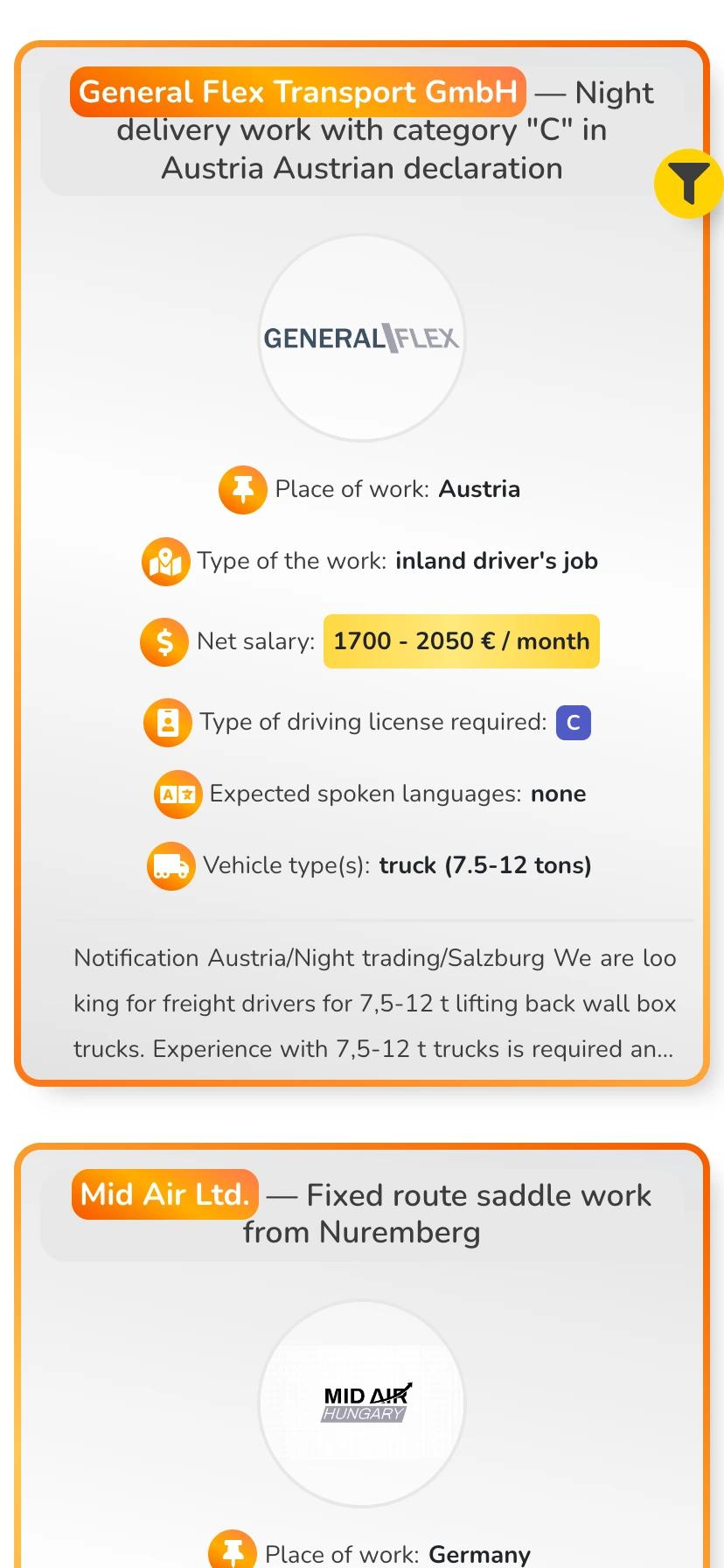 European job portal application - 1