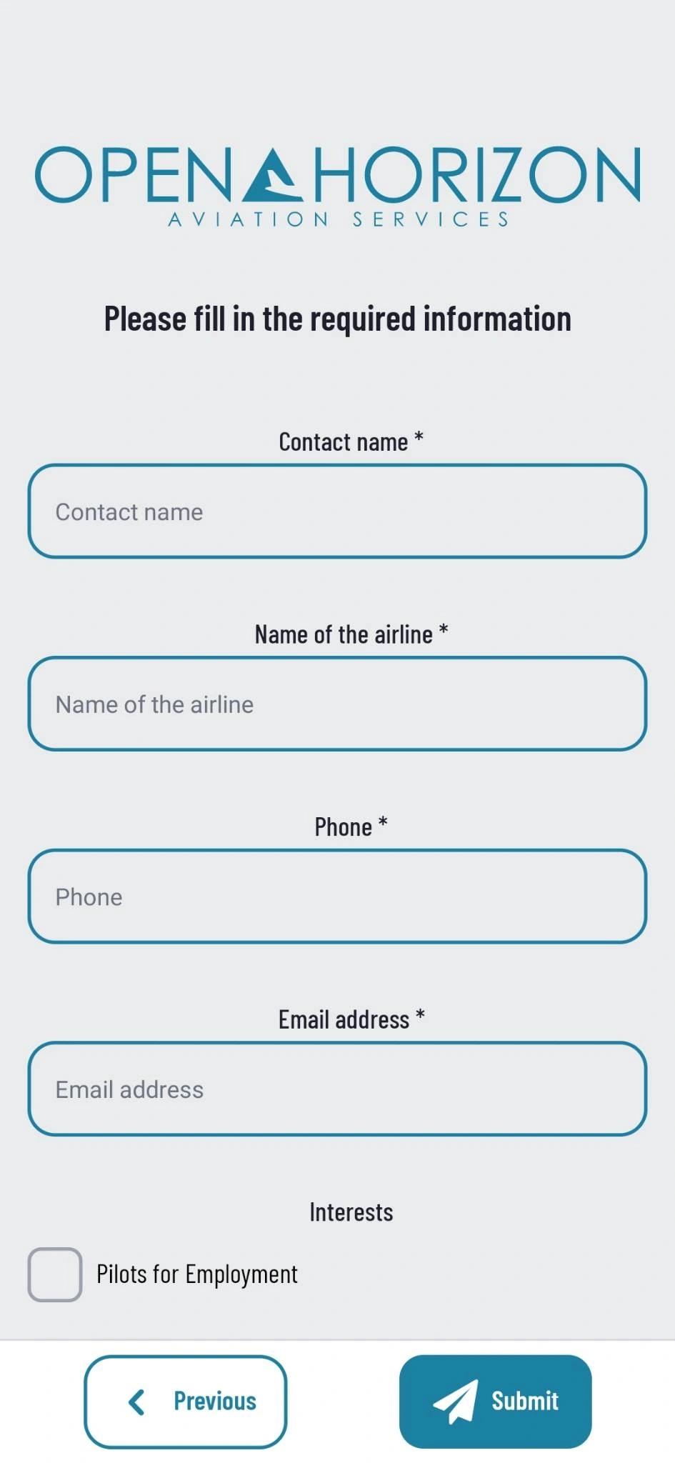 Pilot registration app - 1